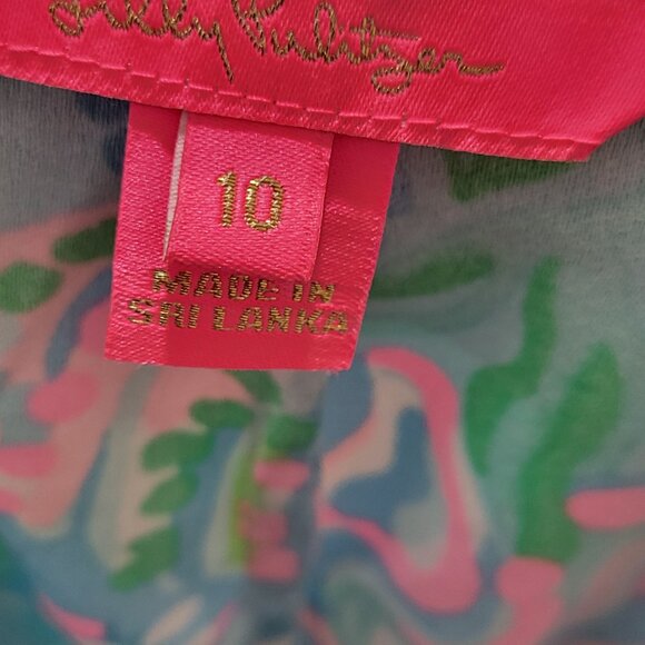 Lilly Pulitzer Jane Shift Dress size 10 sleeveless front zip Aqua La Vista Resor - Picture 4 of 8